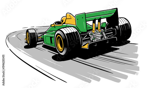Velocity Sprint. Race track speed machine. Vector art for poster, sticker, apparel, and sport enthusiast graphic design. Maximum grip racing.