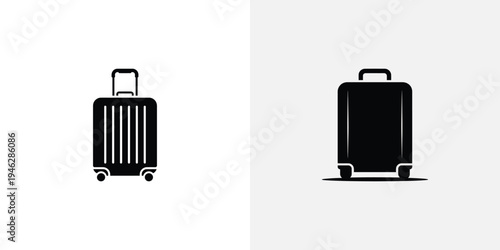 Black suitcase with wheels and handles luggage travel