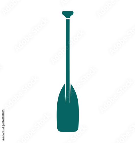 Green Paddle Illustration on White Background.