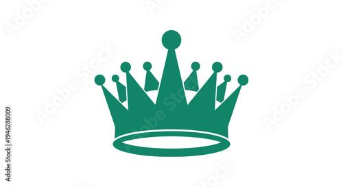 Green Crown Icon Symbol Royalty.