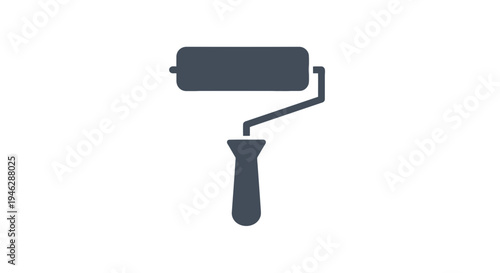 Paint Roller with Handle Illustration.