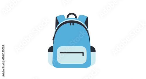 A blue backpack with black and light blue accents on a white background.