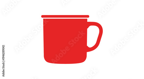 Red Coffee Mug with Handle.