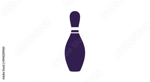 Purple Bowling Pin Icon Illustration Design.
