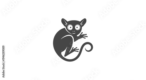 Black and White Illustration of a Mouse.