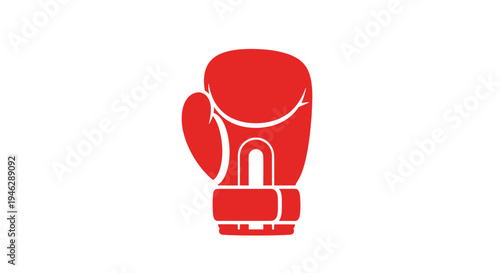 Red Boxing Glove Icon Illustration.