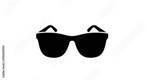 Black Sunglasses Isolated on White Background.