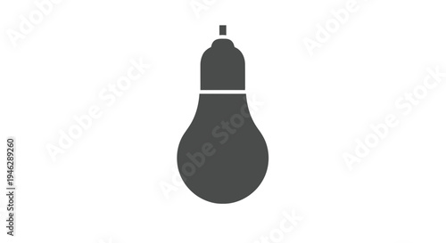 Simple Black Light Bulb Icon Illustration.