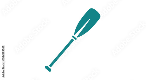 Teal Paddle Illustration Isolated on White.