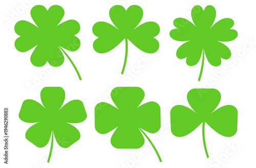 Clover leaf illustration in flat style. Clover leaf vector design symbolizes trust, hope, love, and good luck.	
