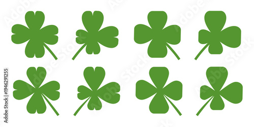 Clover leaf illustration in flat style. Clover leaf vector design symbolizes trust, hope, love, and good luck.	

