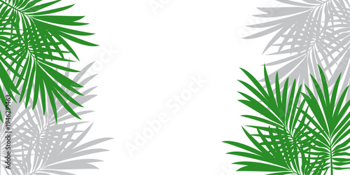 Leaves background with summer fun design concept, abstract illustration with exotic jungle leaves, colorful design, summer background, tropical leaves.Tropical leaf background, palm leaves.