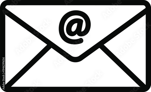 Envelope icon with at symbol representing email communication