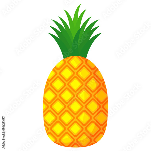 Fresh pineapple fruit illustration, summer pineapple fruit theme. Summer design for holiday promotion and printed on clothing.	
