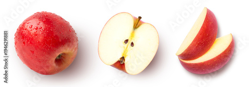 Red apple and apple slice