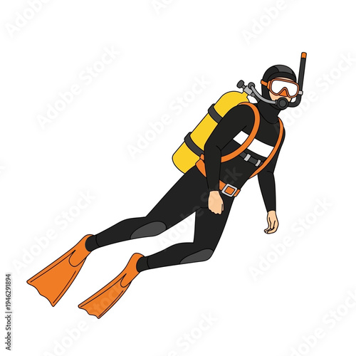 Scuba Diver Underwater, Diving Equipment, Snorkeling, Ocean Exploration, Marine Life