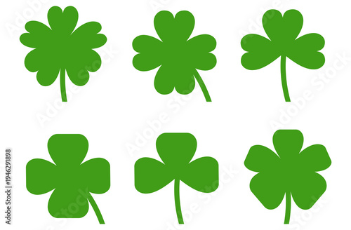 Clover leaf illustration in flat style. Clover leaf vector design symbolizes trust, hope, love, and good luck.	
