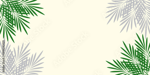Leaves background with summer fun design concept, abstract illustration with exotic jungle leaves, colorful design, summer background, tropical leaves.Tropical leaf background, palm leaves.