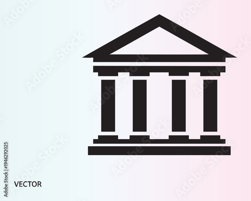 Ancient greek temple icon in minimalist flat design