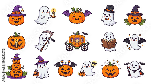 Halloween Pumpkin Faces Vector Collection | 30 Jack‑o’‑Lantern Expressions | Spooky Scary Happy Playful Angry Designs | Seasonal Carving Inspiration Vector Artwork | Festive Decoration