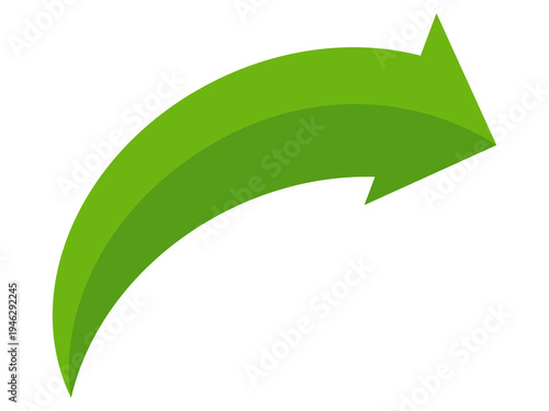 Green arrow vector icon showing direction symbol with flat style design. Jump icon	