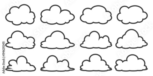 cloud bubble illustration with outline style.