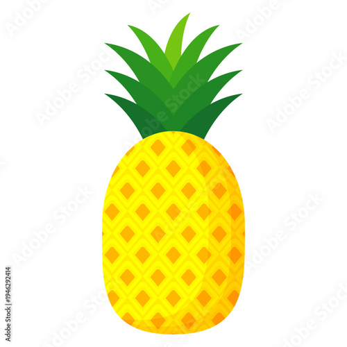 Fresh pineapple fruit illustration, summer pineapple fruit theme. Summer design for holiday promotion and printed on clothing.	

