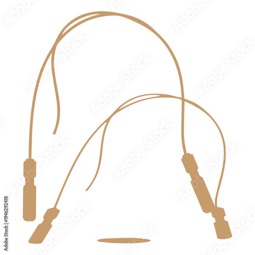 Clean and modern stylized jump rope graphics, representing essential fitness equipment for active play, cardio workouts, and agile training exercises