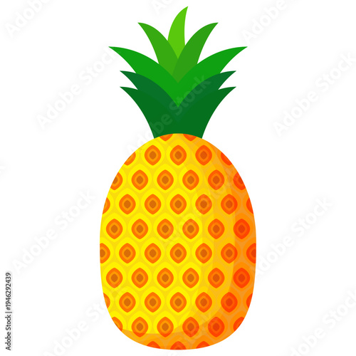 Fresh pineapple fruit illustration, summer pineapple fruit theme. Summer design for holiday promotion and printed on clothing.	
