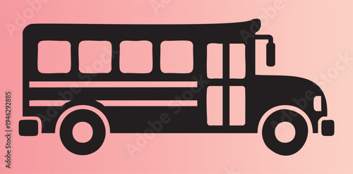 Classic school bus illustration with simple design and clean lines