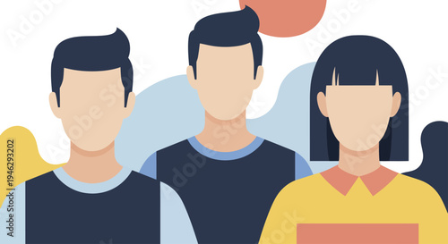 Diverse Group of People Standing Together, Representing Community and Teamwork.