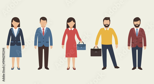 Diverse group of professional business people standing together.