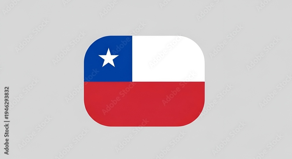 Fototapeta premium Chile national flag icon symbol.