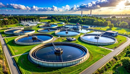 Aerial View of Water Treatment Plant Facility.