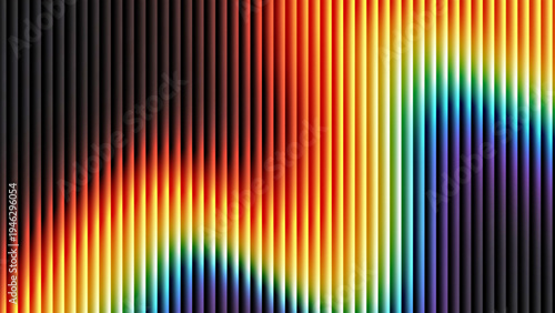 Foto Abstract background featuring vertical lines with a vibrant spectrum of rainbow