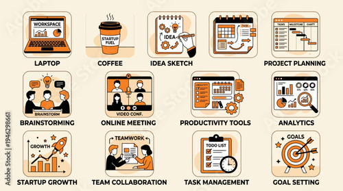Business and Productivity Icons Collection.