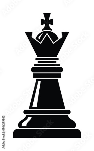 Vector of a chess piece, specifically a king piece, isolated.