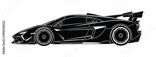 Dynamic vector of a sleek and sporty race car in a sharp side view design