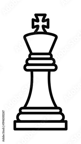 Vector of a chess piece depicting the king with a cross on top