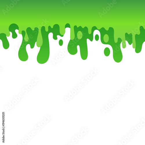 Billede på lærred Green Slime Drip Splash Border Decoration