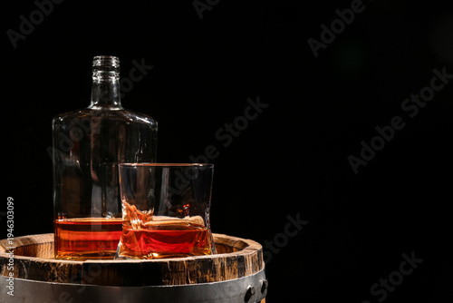 Glass and bottle of cold wh...