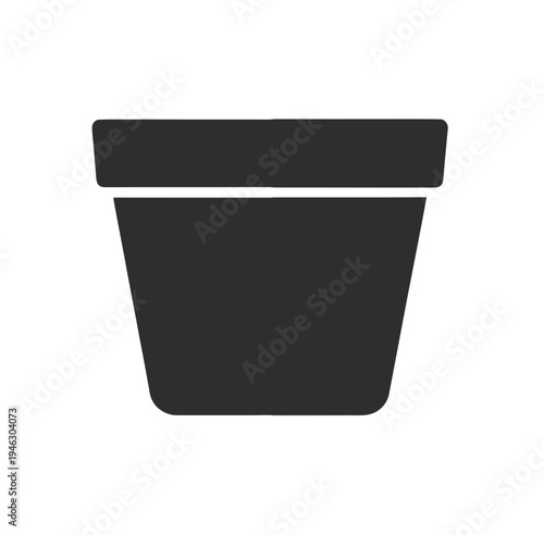 Black Plastic Flower Pot Silhouette.