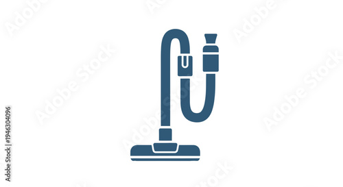 Blue Upright Vacuum Cleaner Icon Illustration.