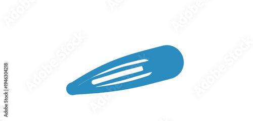 Blue Hair Clip on White Background.