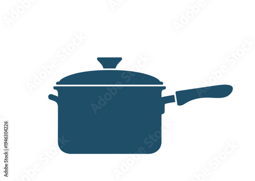 Blue Saucepan with Lid and Handle.