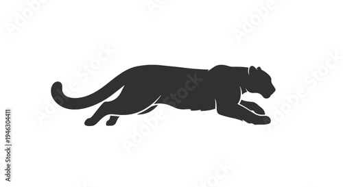 Black Panther Running Silhouette Illustration.