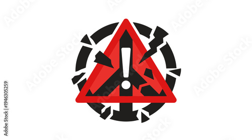 Broken Peace Sign in Warning Triangle Graphic