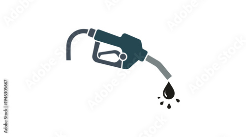 Gasoline pump nozzle with dripping oil icon