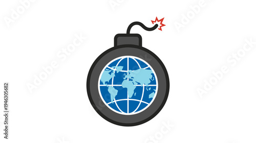Global Bomb Threat: World Map on Explosive Device