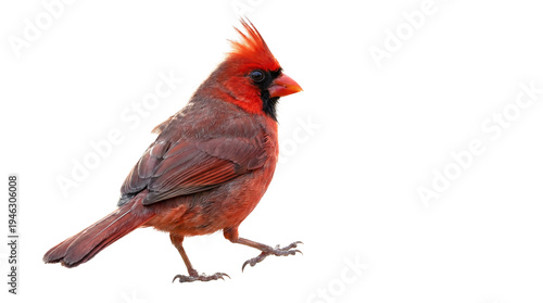 Photos A magnificent male northern cardinal with vibrant red feathers and a distinctive crest